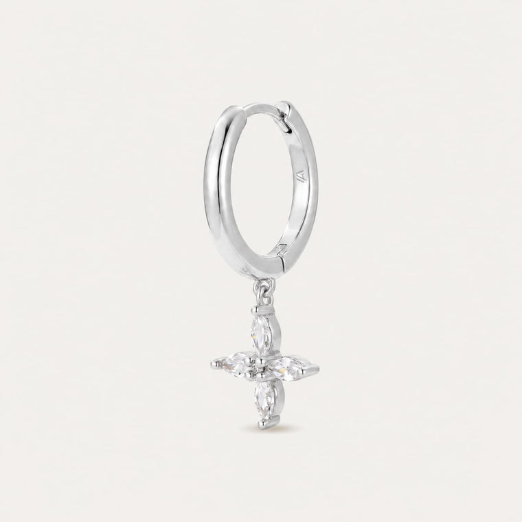 Boucle d'oreille Amaryllis - or blanc