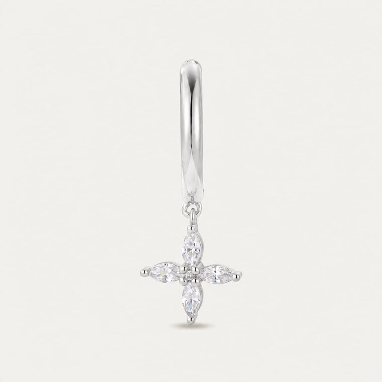 Boucle d'oreille Amaryllis - or blanc
