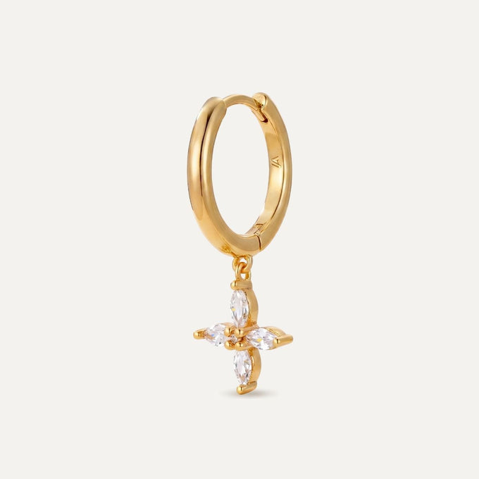 Boucle d'oreille Amaryllis - or jaune