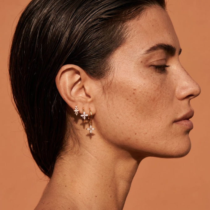 Boucle d'oreille Amaryllis - or jaune