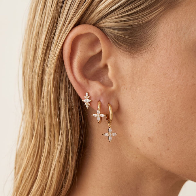 Boucle d'oreille Amaryllis - or jaune