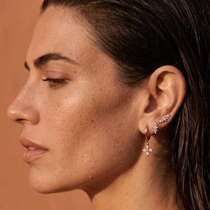 Boucle d'oreille Amaryllis - or jaune