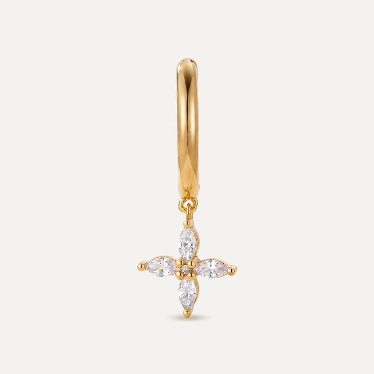 Boucle d'oreille Amaryllis - or jaune