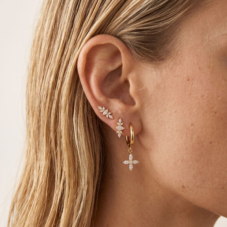 Boucle d'oreille Amaryllis - or jaune