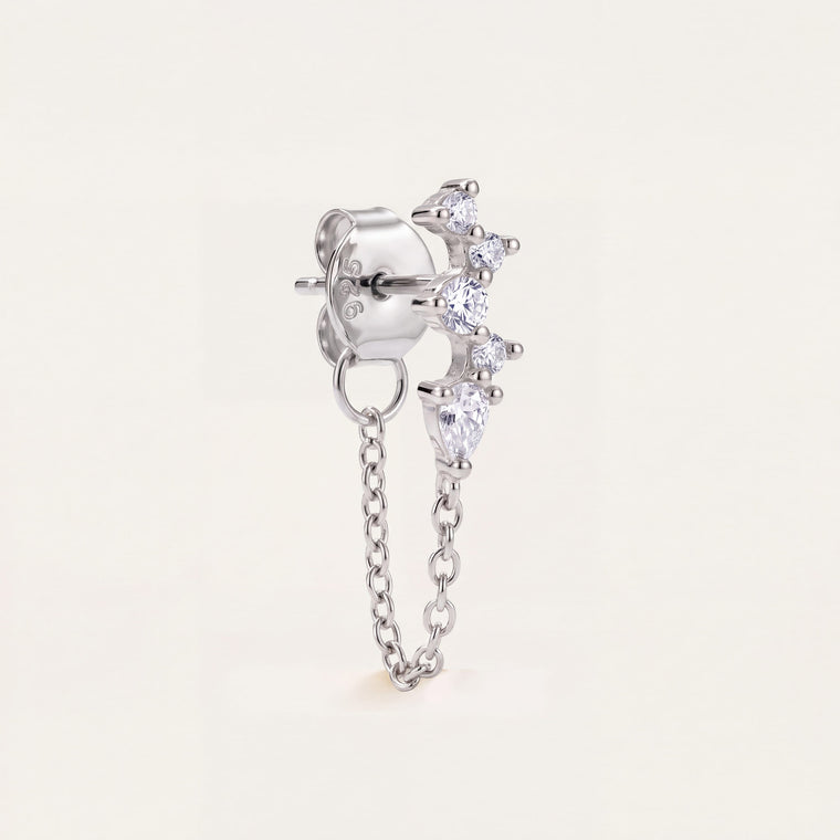 Boucle d'oreille Sève en argent, Les Joyaux d'Auré