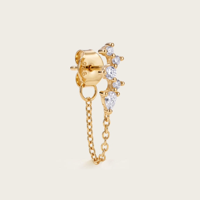 Boucle d'oreille Sève en or jaune, Les Joyaux d'Auré