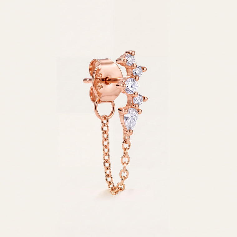 Boucle d'oreille Sève en or rose, Les Joyaux d'Auré