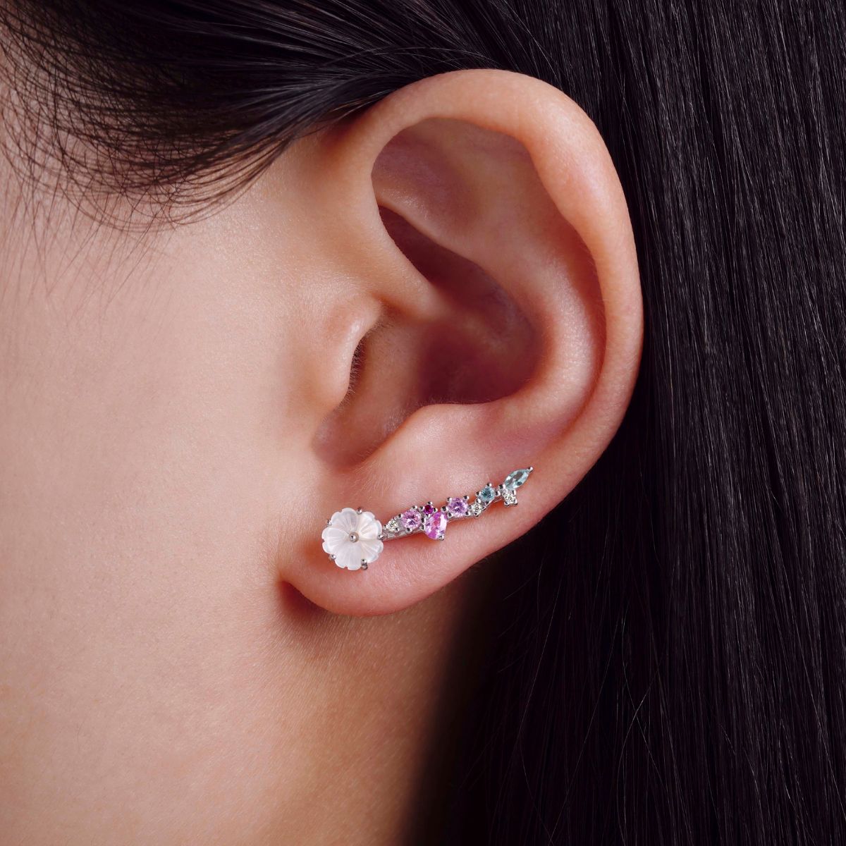 Boucles d'oreilles Maëline - Or Blanc
