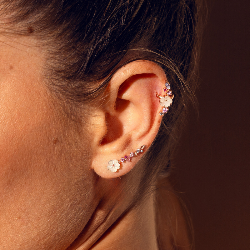 Composition Marion -  Boucles d'oreilles Or Rose