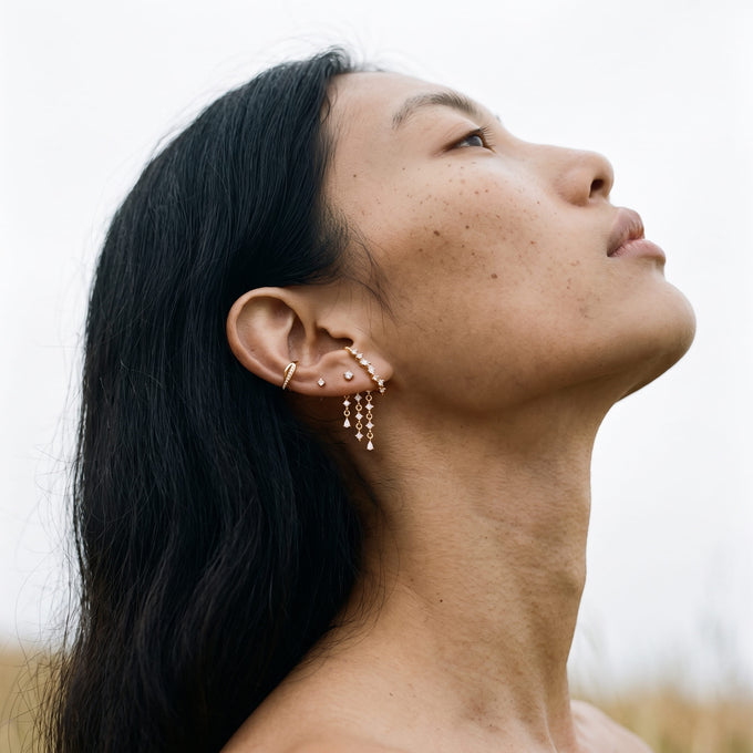 Boucle d'oreille Brise portée, Les Joyaux d'Auré