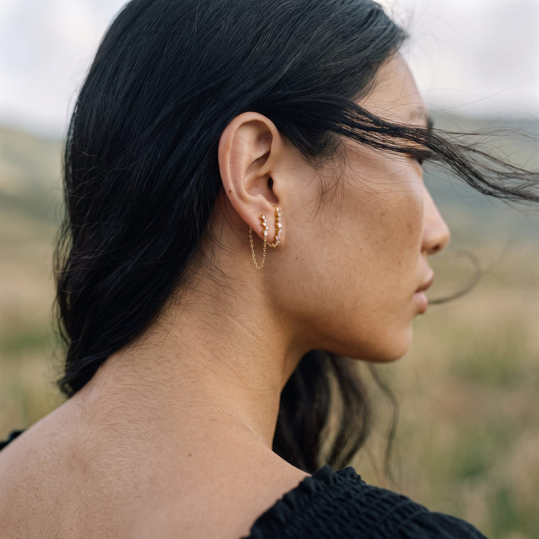 Boucle d'oreille Brise portée, Les Joyaux d'Auré