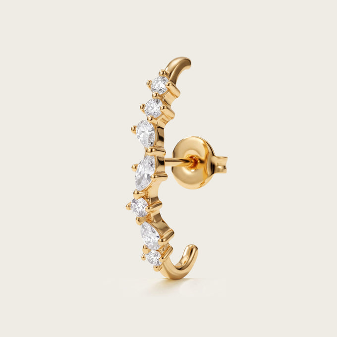 Boucle d'oreille Brise en or jaune, Les Joyaux d'Auré
