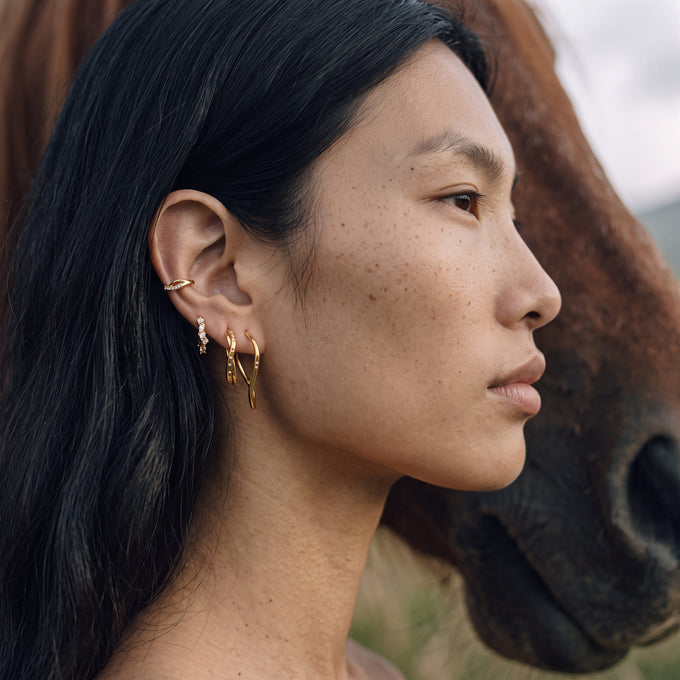 Boucle d'oreille Eclat portée, Les Joyaux d'Auré