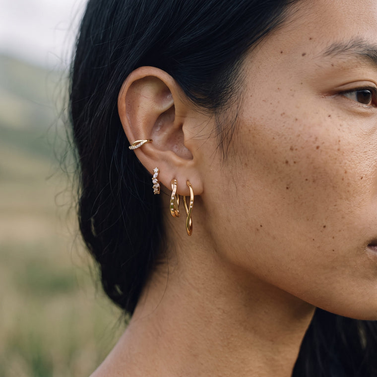 Boucle d'oreille Eclat portée, Les Joyaux d'Auré