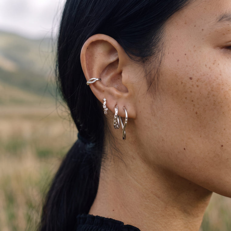 Boucle d'oreille Eclat portée, Les Joyaux d'Auré