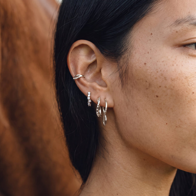 Boucle d'oreille Eclat portée, Les Joyaux d'Auré