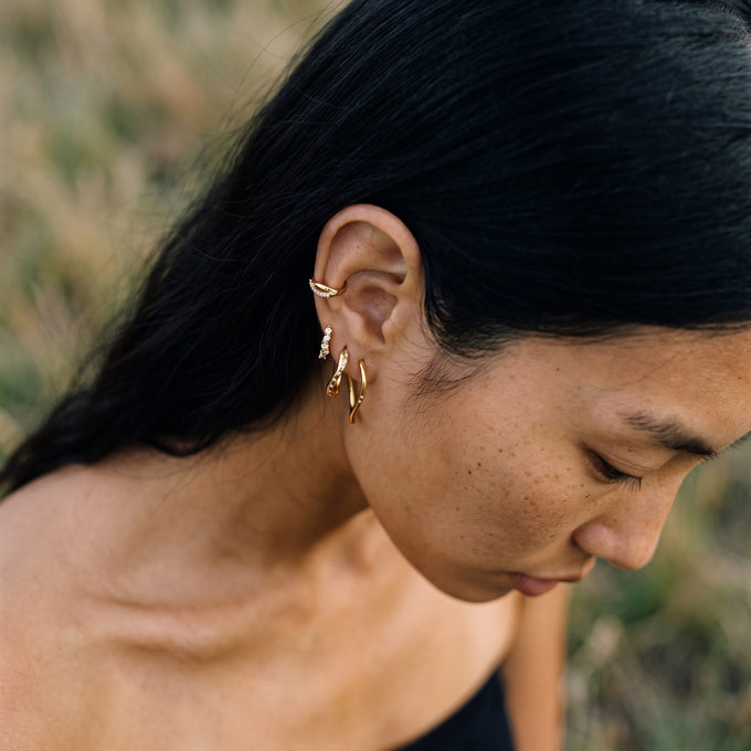Boucle d'oreille Eclat portée, Les Joyaux d'Auré