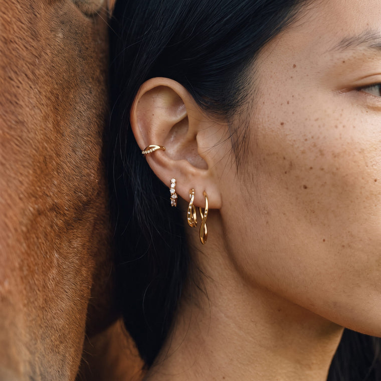 Boucle d'oreille Eclat portée, Les Joyaux d'Auré