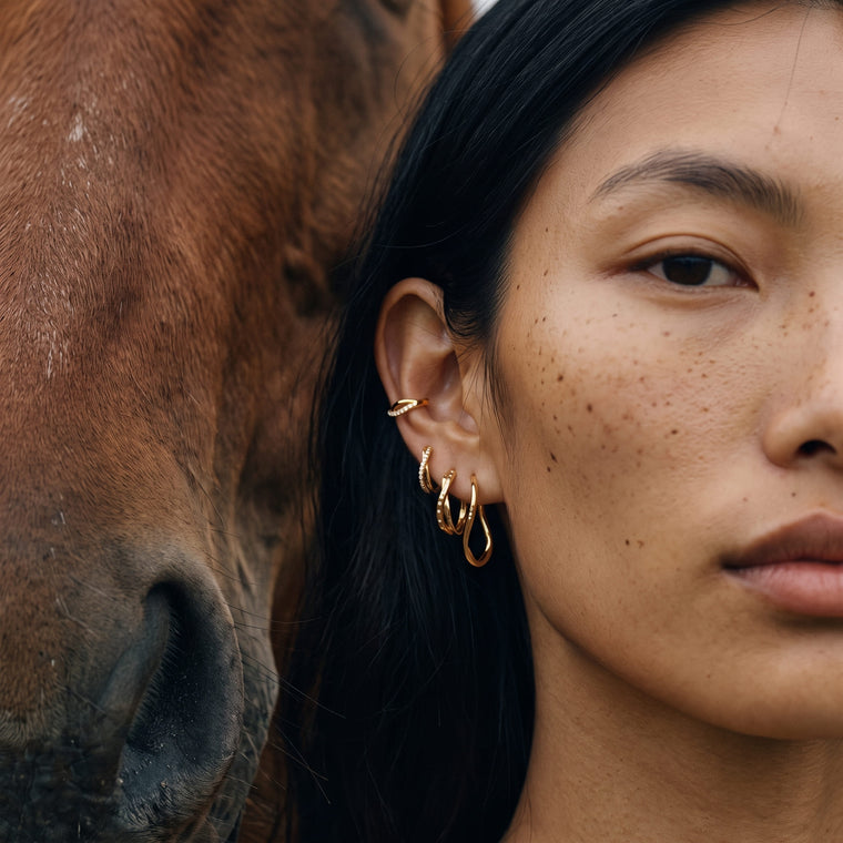 Boucle d'oreille Eclat portée, Les Joyaux d'Auré