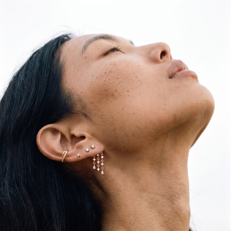 Nuée Ambre en or rose portée, Les Joyaux d'Auré