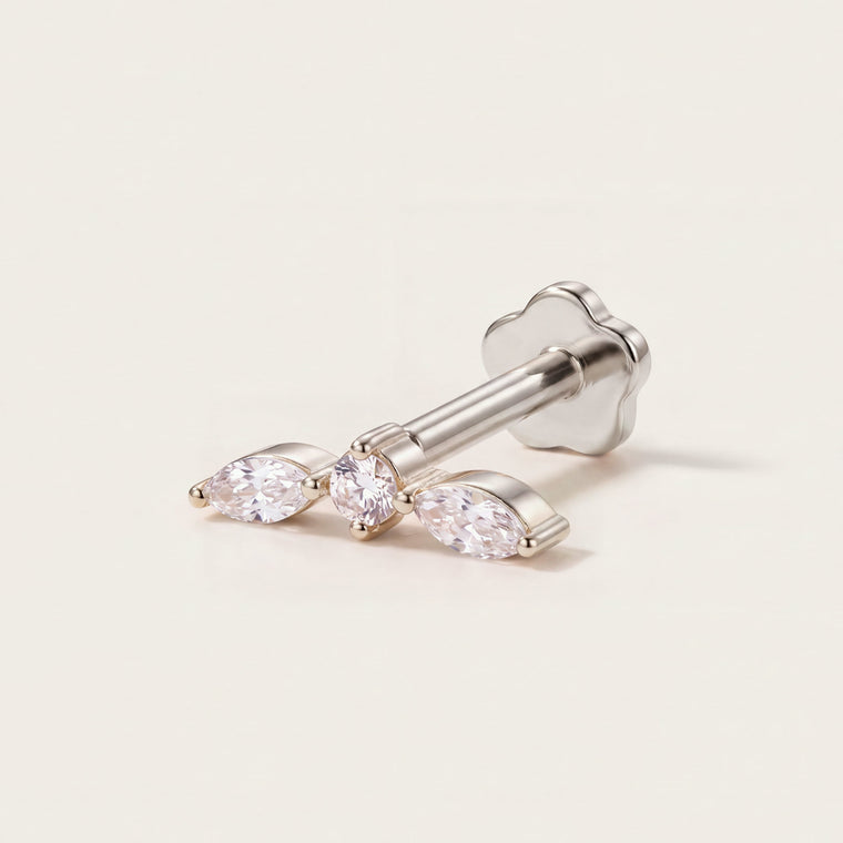 Piercing Mica ornement horizontal en argent, Les Joyaux d'Auré