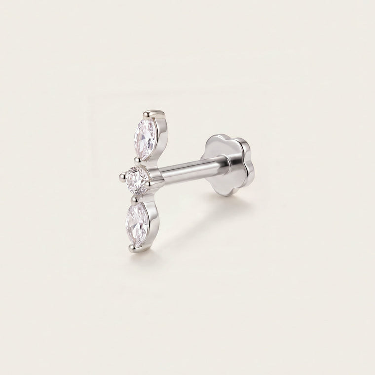 Piercing Mica ornement vertical en argent, Les Joyaux d'Auré