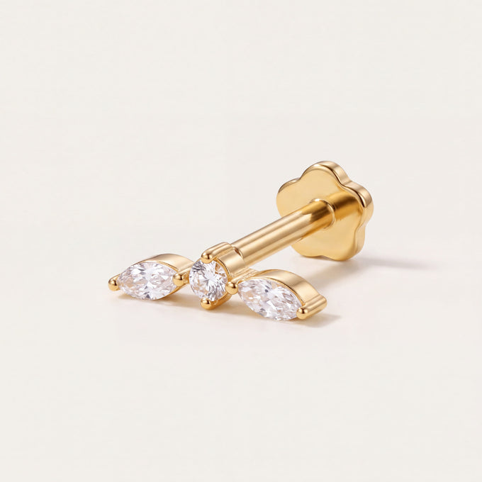 Piercing Mica ornement horizontal en or jaune, Les Joyaux d'Auré