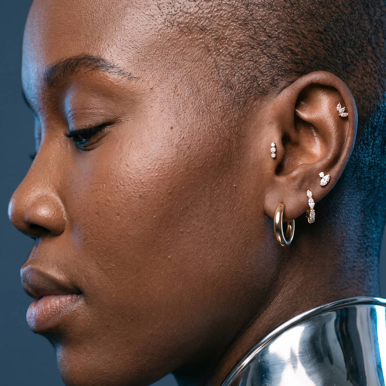Piercing Néore en or jaune porté, Les Joyaux d'Auré