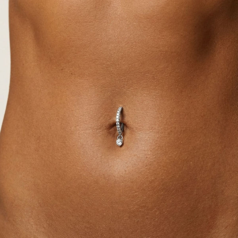 piercing nombril titane argent
