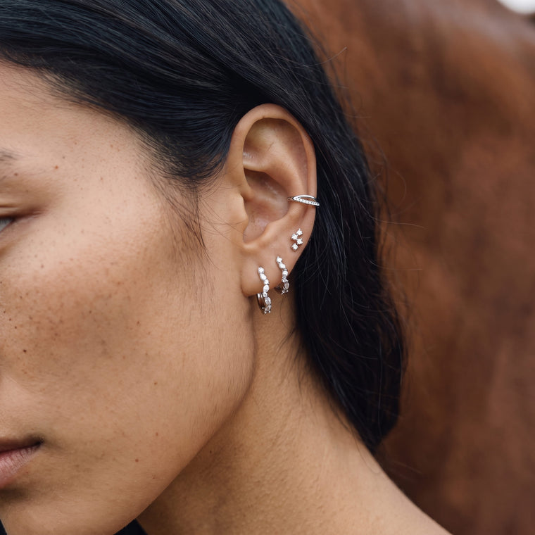 Boucle d'oreille Ondine portée, Les Joyaux d'Auré