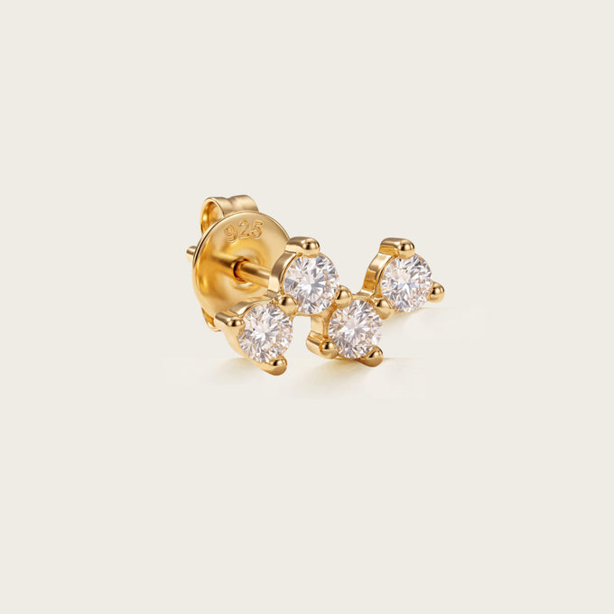 Boucle d'oreille Socle en or jaune, Les Joyaux d'Auré
