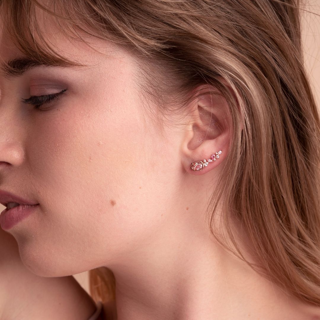 Boucle d'oreille fleur grimpante Flora