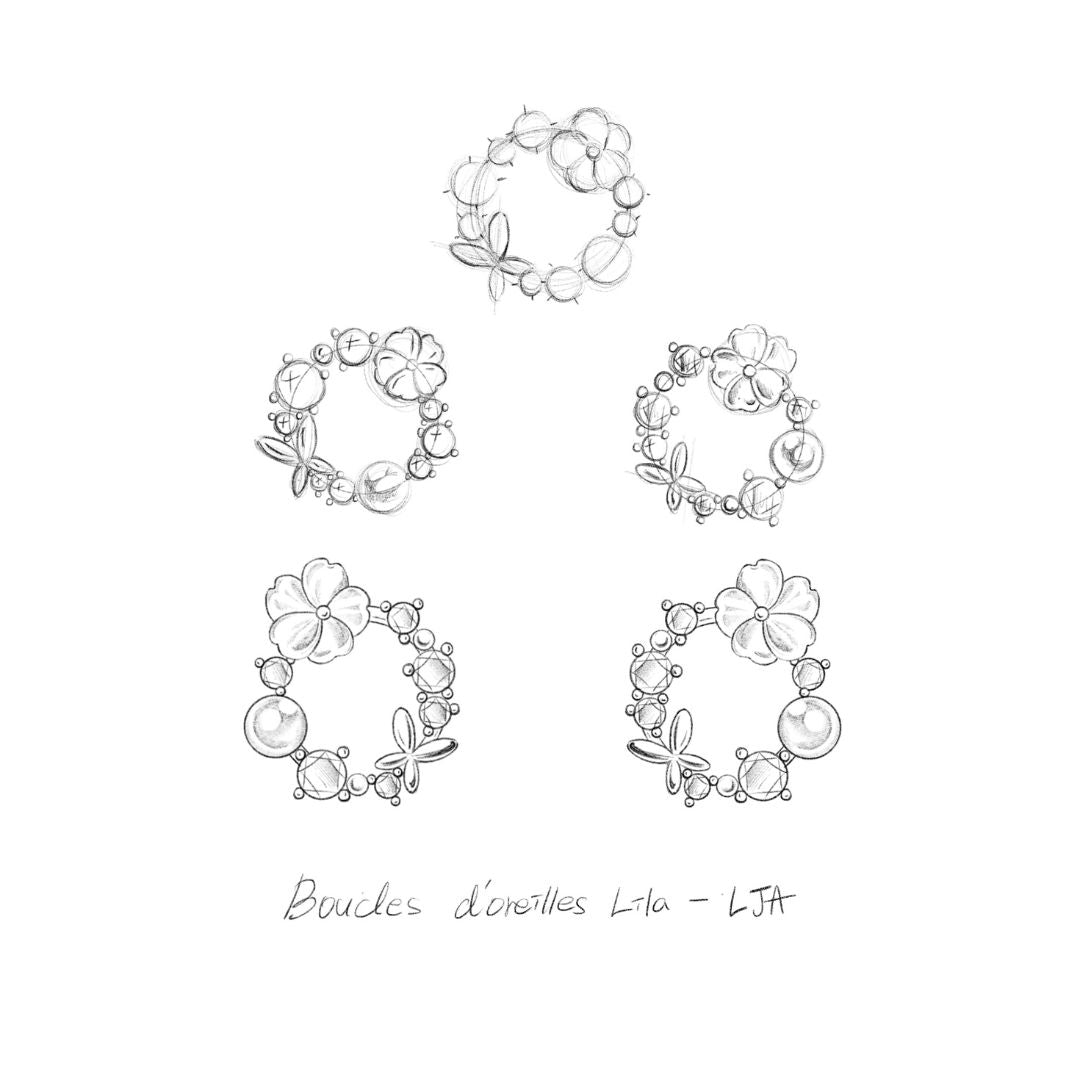 Boucle d oreille fleur. Boucle d oreille design. boucle d oreille fleurs
