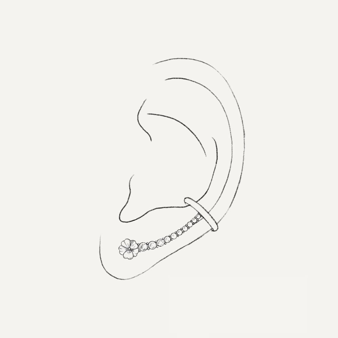 Boucle d'oreilles grimpante + ear cuff Aurore