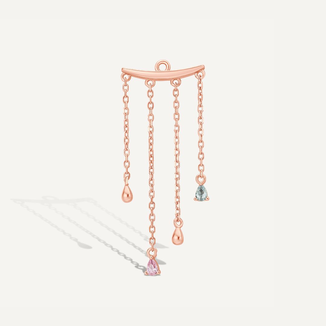 boucle d'oreille chaine or rose - Les Joyaux d'Auré 