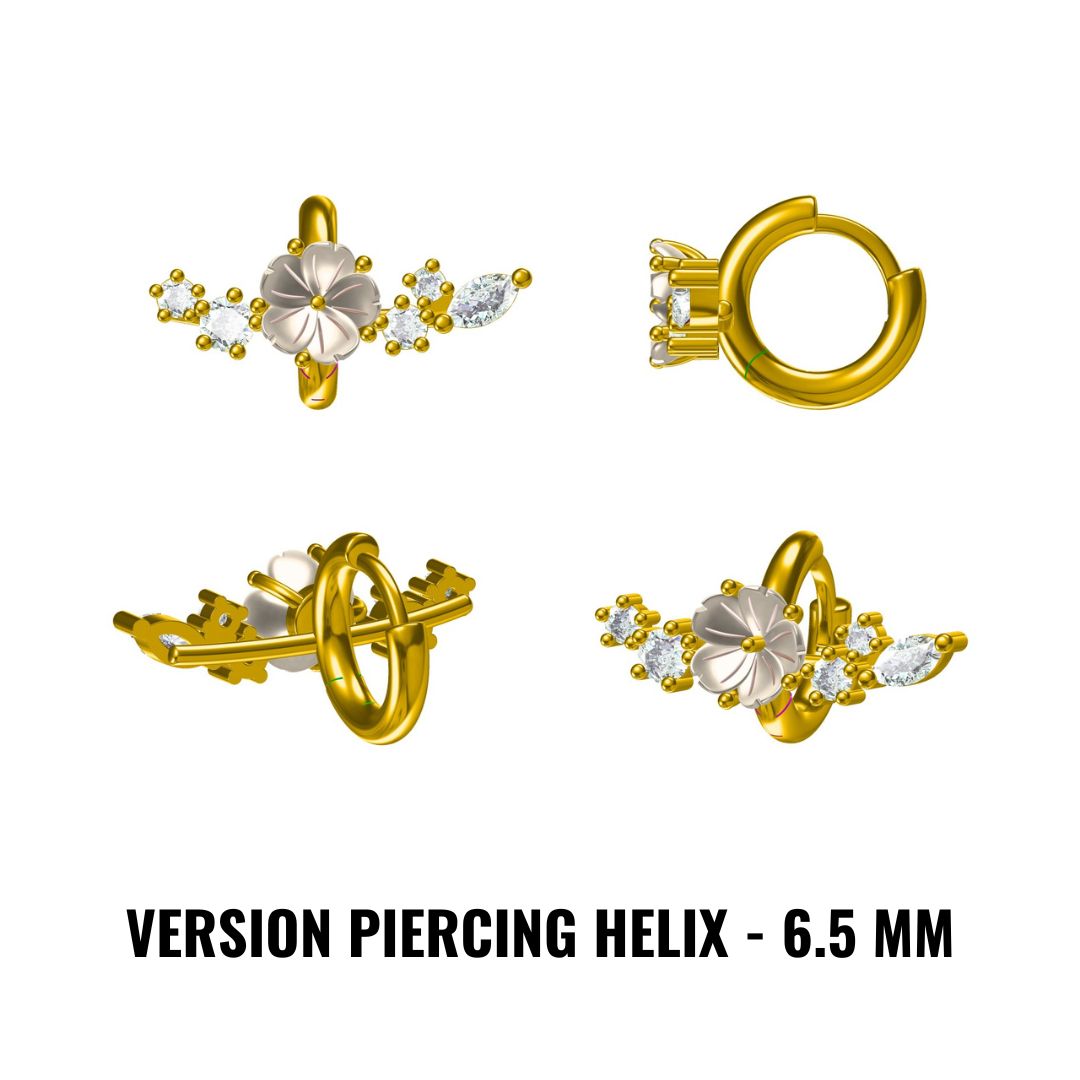 Ear cuff | Flower helix piercing Jane